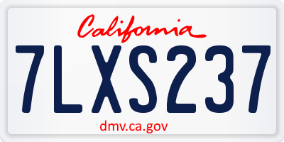 CA license plate 7LXS237