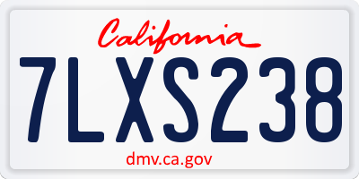 CA license plate 7LXS238