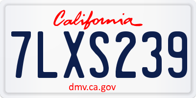 CA license plate 7LXS239