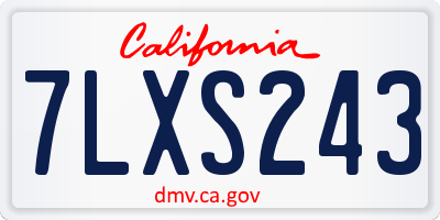CA license plate 7LXS243