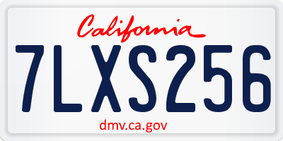 CA license plate 7LXS256