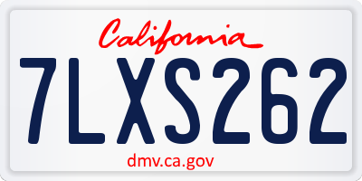 CA license plate 7LXS262