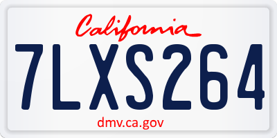 CA license plate 7LXS264