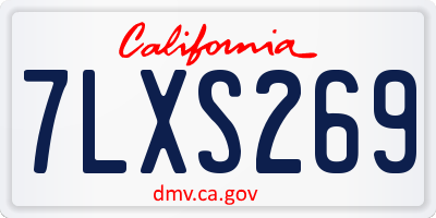CA license plate 7LXS269