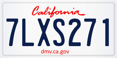 CA license plate 7LXS271