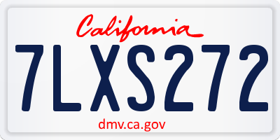 CA license plate 7LXS272