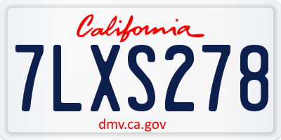 CA license plate 7LXS278