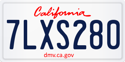 CA license plate 7LXS280