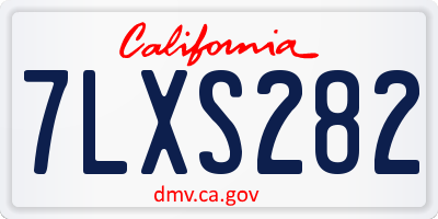 CA license plate 7LXS282