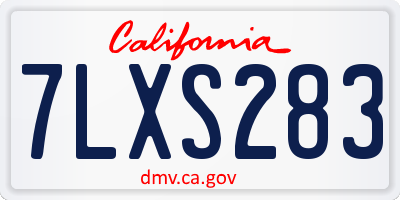 CA license plate 7LXS283