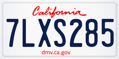 CA license plate 7LXS285