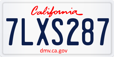 CA license plate 7LXS287