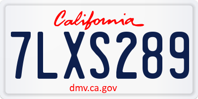CA license plate 7LXS289