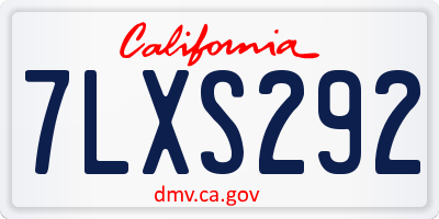 CA license plate 7LXS292