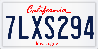 CA license plate 7LXS294