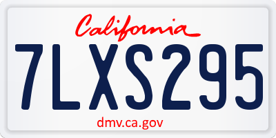 CA license plate 7LXS295