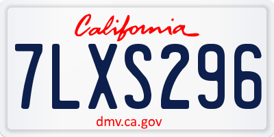 CA license plate 7LXS296
