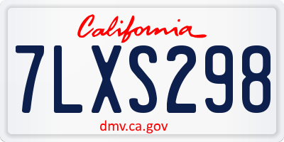 CA license plate 7LXS298