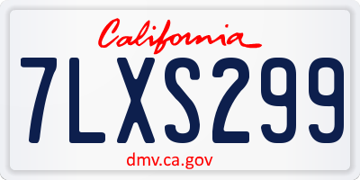 CA license plate 7LXS299