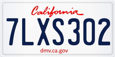 CA license plate 7LXS302