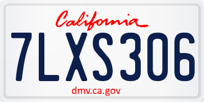 CA license plate 7LXS306