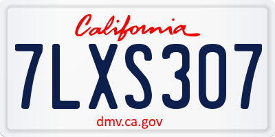CA license plate 7LXS307