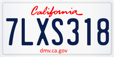 CA license plate 7LXS318
