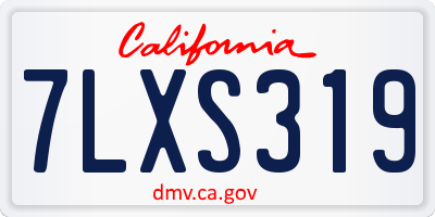CA license plate 7LXS319