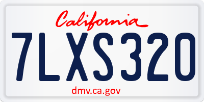 CA license plate 7LXS320