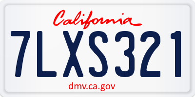 CA license plate 7LXS321
