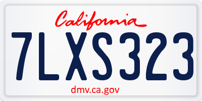 CA license plate 7LXS323