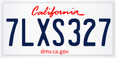 CA license plate 7LXS327