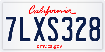 CA license plate 7LXS328