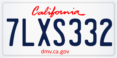 CA license plate 7LXS332
