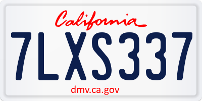 CA license plate 7LXS337
