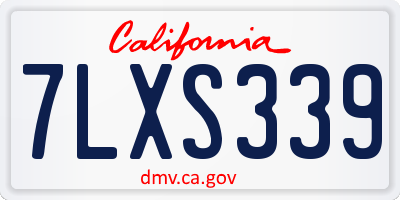 CA license plate 7LXS339