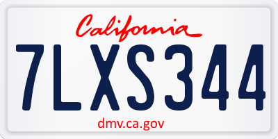 CA license plate 7LXS344