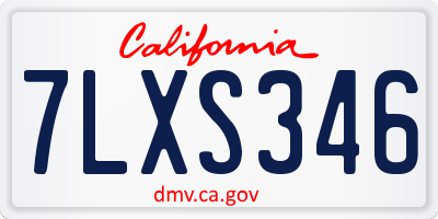 CA license plate 7LXS346