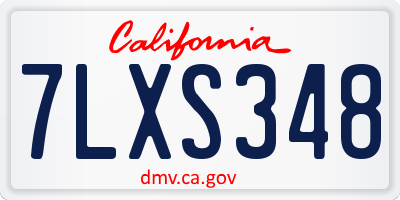 CA license plate 7LXS348