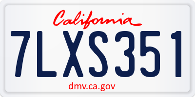 CA license plate 7LXS351