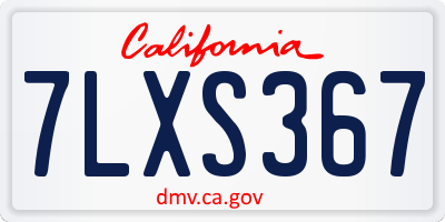 CA license plate 7LXS367