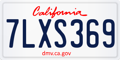 CA license plate 7LXS369