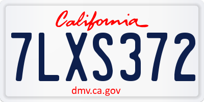 CA license plate 7LXS372