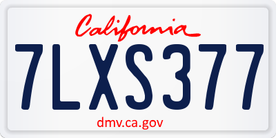 CA license plate 7LXS377