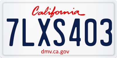 CA license plate 7LXS403