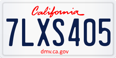 CA license plate 7LXS405