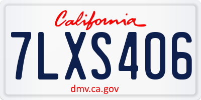 CA license plate 7LXS406
