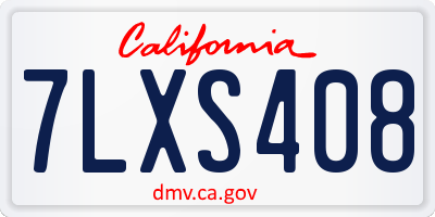 CA license plate 7LXS408