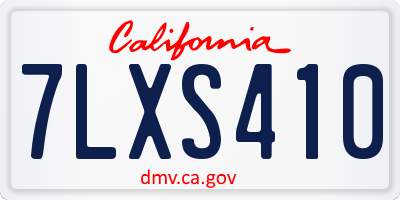 CA license plate 7LXS410