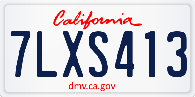 CA license plate 7LXS413